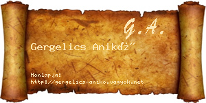 Gergelics Anikó névjegykártya